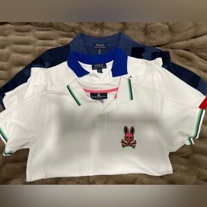 Psycho Bunny Kids Embroidered Logo Short Sleeve Polo Shirt Large & Ralph Lauren